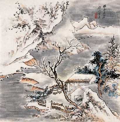 吴镜汀 仿白石翁雪景图 立轴